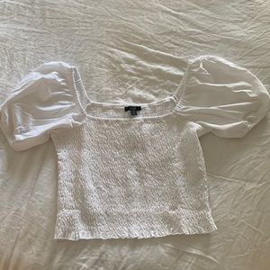 JCrew white smocked top
